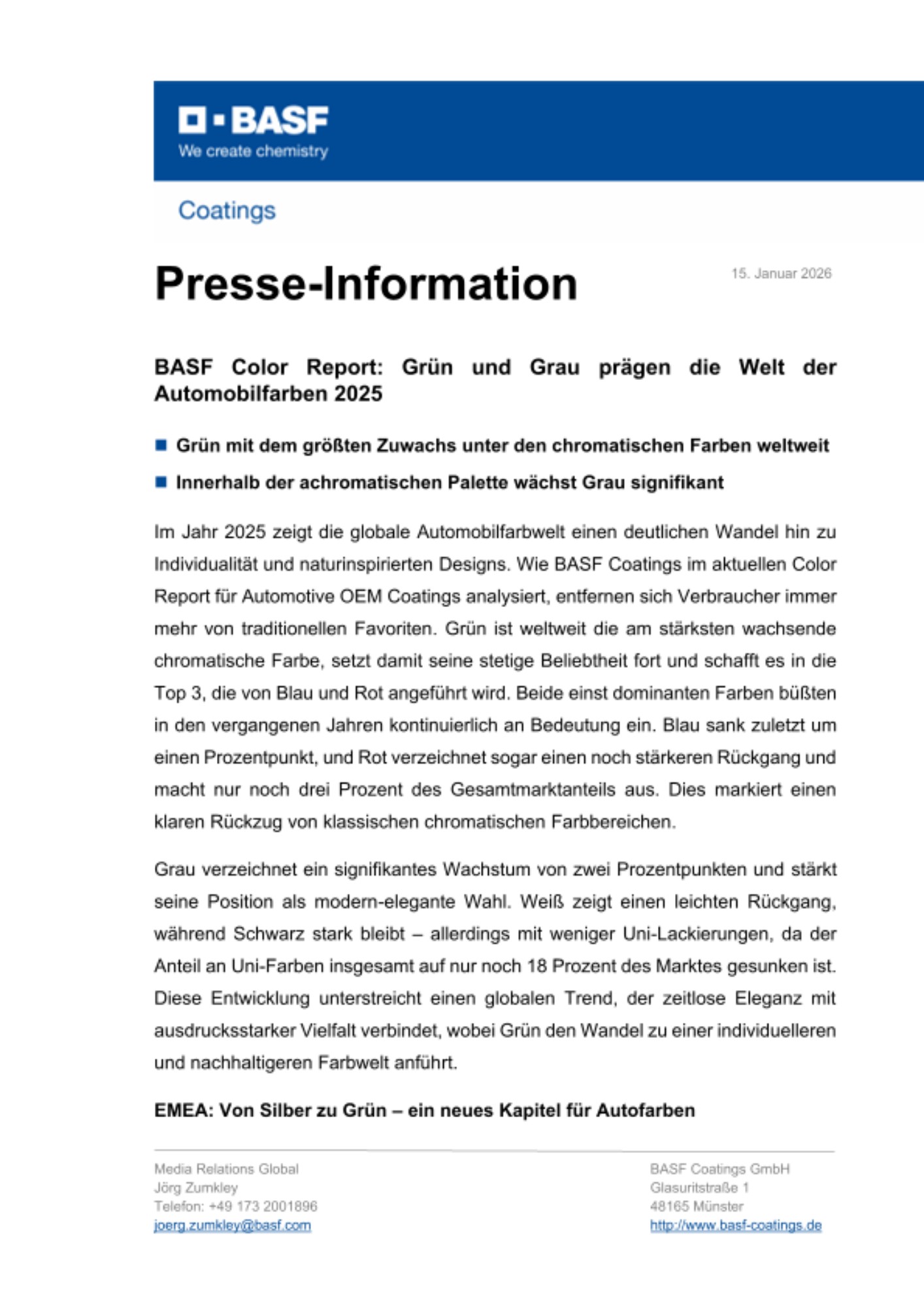Pressemitteilung Pressemitteilung