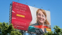 EVP campaign with scientist on billboard. EVP campaign with scientist on billboard.