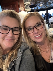 Caroline Cooper and Tina Nelles taking a selfie Caroline Cooper and Tina Nelles taking a selfie