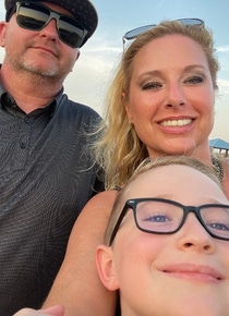 Caroline Cooper and her family taking a selfie. Caroline Cooper and her family taking a selfie.